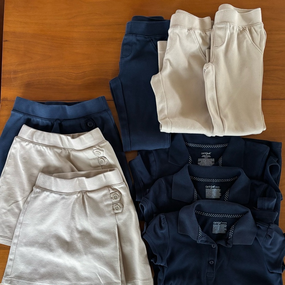 Girls School Uniforms XS/S - Navy and Khaki